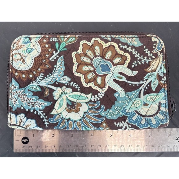 Vera Bradley Java Blue Wristlet Wallet Full Size Credit Card Slots - Picture 2 of 4